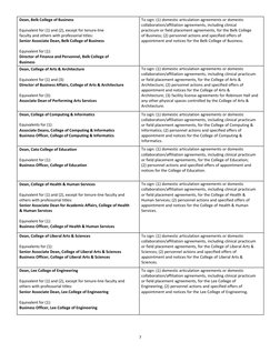 3 
 
Dean, Belk College of Business 
 
Equivalent for (1) and (2), except for tenure-line 
faculty and others with professori