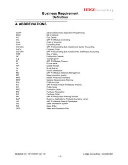 Business Requirement
Definition
                                                                           
3. ABBREVIATIONS