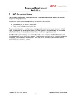 Business Requirement
Definition
                                                                           
5
SAP Conceptual