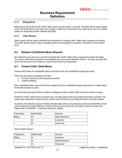 Business Requirement
Definition
                                                                           
6.1.1
Billing Blo