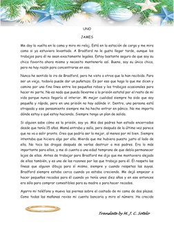 Translate by M. J. C. Sotelo 
UNO 
JAMES 
Me doy la vuelta en la cama
