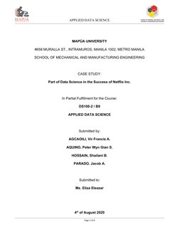 APPLIED DATA SCIENCE
MAPÚA UNIVERSITY
#658 MURALLA ST., INTRAMUROS, MANILA 1002, METRO MANILA
SCHOOL OF MECHANICAL AND MANU