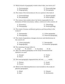 Grade 9 Geography Review Exercises | PDF | Geography | Science