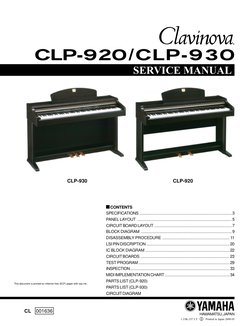 Yamaha CLP-920/930 Specifications Guide | PDF | Input/Output 