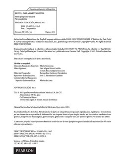/
Datos de catalogación bibliográfica
OEJTEL, l'AUL)' HARVEY OEJTEL
Cómo programar en Java
No,,;u cdlclcln
PEARSON EDUCA