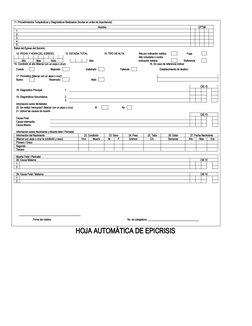 11. Procedimientos Terapéuticos y Diagnósticos Realizados (Anotar en orden de importancia)
Nombre
CPT99
1
2
3
4
5
Datos del E