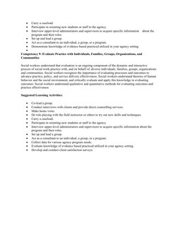 CSWE's 9 Social Work Competencies Guide | PDF | Social Work ...