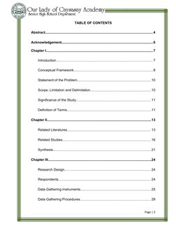 Page | 2
TABLE OF CONTENTS
Abstract..........................................................................................