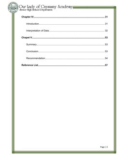 Page | 3
Chapter IV..........................................................................................................