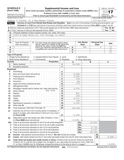 SCHEDULE E  
(Form 1040) 
Department of the Treasury  
Internal Revenue Service (99) 
Supplemental Income and Loss