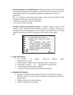 Restricted Response Essay Science Example Objective vs. Essay Test Scoring | PDF | Test (Assessment ...