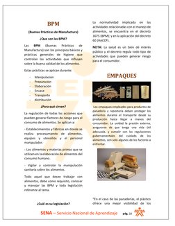 SENA – Servicio Nacional de Aprendizaje     pág. 10 
BPM 
(Buenas Prácticas de Manufactura) 
¿Que son las BPM