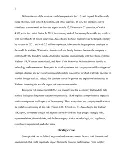 Walmart's Enterprise Risk Management Analysis | PDF | Risk | Taxes