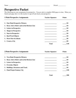 Name: _______________________________________________________
Period: __________
Perspective Packet
The following are your as