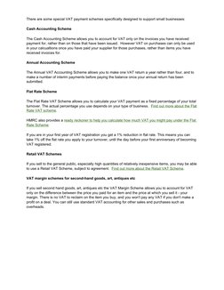 There are some special VAT payment schemes specifically designed to support small businesses:
Cash Accounting Scheme
The Cash