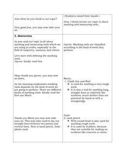 Jess what do you think is our topic?
Very good jess, you may now take your 
sit. 
( Students raised their hands )
Jess: I thi