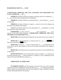 Sample Board Resolution | PDF