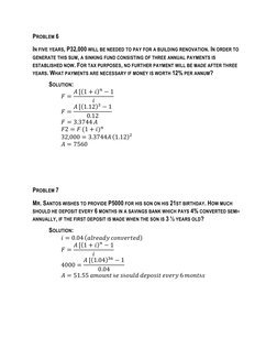 Deferred Annuity Sample Problem Solved Problems on Deferred Annuities | PDF | Present Value | Interest