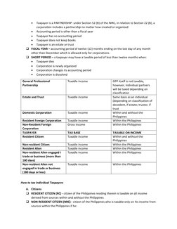 • 
Taxpayer is a PARTNERSHIP: under Section 52 (B) of the NIRC, in relation to Section 22 (B), a 
corporation