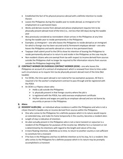 • 
Established the fact of his physical presence abroad with a definite intention to reside 
therein  
• 
Lea