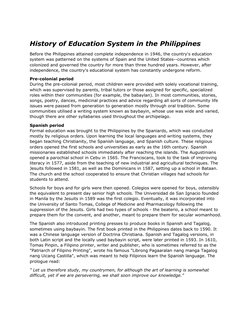 Pre-Colonial Education in the Philippines | PDF | Educational Stages ...