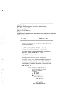 (mailto:limusa@noriega.com.mx) (mailto:limusa@noriega.com.mx)Villaseñor, Alberto
Manual de Lean Manufacturing. Guía básica I