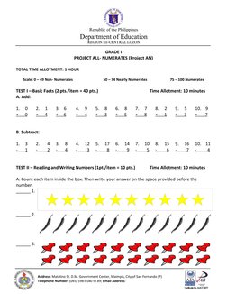 Grade 1 Math Assessment Test | PDF