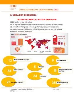 INTERCONTINENTAL GROUP HOTELS (IHG)
2.-UBICACION GEOGRAFICA
INTERCONTINENTAL HOTELS GROUP-IGH
5000 hoteles en casi 100 pa