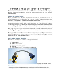 Función y fallas del sensor de oxígeno 
En este artículo te mostraremos la función y las fallas mas comunes del sensor de oxí