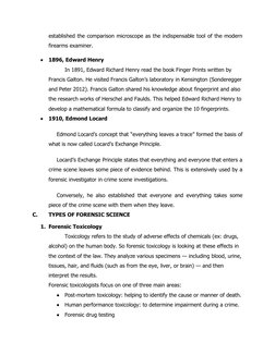 established the comparison microscope as the indispensable tool of the modern
firearms examiner. 

1896, Edward Henry
In 189