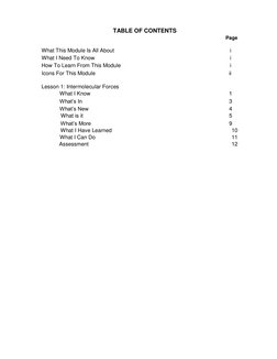 TABLE OF CONTENTS  
 
  
   
Page   
 
  
What This Module Is All About   
i   
 
  
What I Need To Know   
i   
 
  
How T