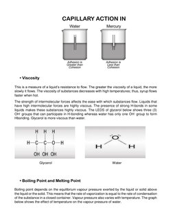 • Viscosity   
   
This is a measure of a liquid’