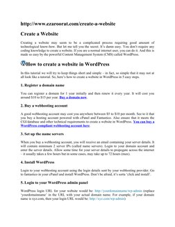 http://www.ezaroorat.com/create-a-website
Create a Website
Creating  a  website  may  seem  to  be  a  complicated  process