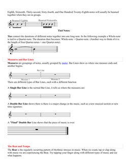 Eighth, Sixteenth, Thirty-second, Sixty-fourth, and One Hundred Twenty-Eighth-notes will usually be beamed 
together when the