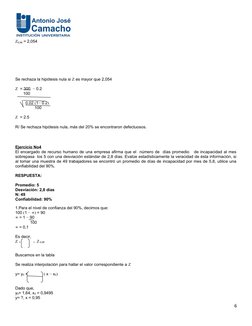 Ζ0,98 = 2,054
Se rechaza la hipótesis nula si Ζ es mayor que 2,054
Ζ  = 300  − 0.2
       100
         0.02 (1− 0.2)
    100