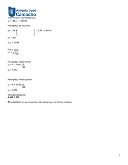 y1= 1,65, x1 = 0,9505
Reemplazo de ecuación:
y=  1,64 +      1,65 − 1,64
( 0,95 − 0,9495)
       0,9505 − 0,9495
y=  1,645
Ζ0