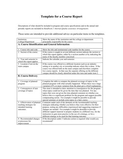 Course Report Template Guidelines | PDF | Course Evaluation ...