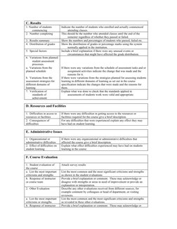 Course Report Template Guidelines | PDF | Course Evaluation ...
