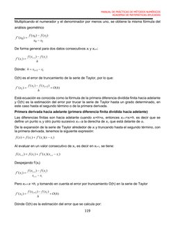 MANUAL DE PRÁCTICAS DE MÉTODOS NUMÉRICOS 
ACADEMIA DE MATEMÁTICAS APLICADAS 
119 
 
Multiplicando el numerador y el denominad