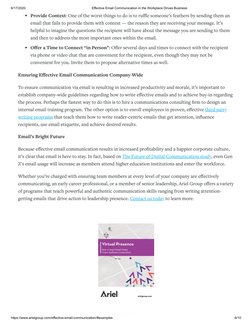 6/17/2020
Effective Email Communication in the Workplace Drives Business
https://www.arielgroup.com/effective-email-communica