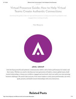 6/17/2020
Effective Email Communication in the Workplace Drives Business
https://www.arielgroup.com/effective-email-communica