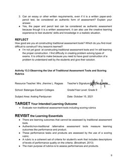 3. Can an essay or other written requirements, even if it is a written paper-and-
pencil  test,  be  considered  an  authenti