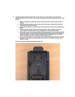 7. 
The blocking plate should be between .050” to .075” thick. If you make it thicker it may impede the 
operatio