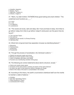 a. Abadilla, Alejandro
b. Baylen, Teo S.
c. Agoncillo, Teodoro A.
d. Almario, Virgilio S.
41. “Mario, my older brother, FATHE