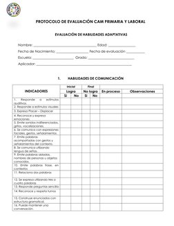 PROTOCOLO DE EVALUACIÓN CAM PRIMARIA Y LABORAL 
   
  
 EVALUACIÓN DE HABILIDADES ADAPTATIVAS 
 
 
Nombre: ______________