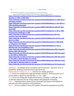 15.
   same problem
16. Interview-Expreience -https://leetcode.com/discuss/interview- (https://leetcode.com/discuss/interview