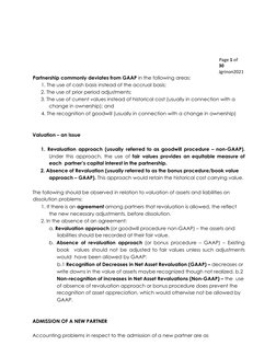 Page 1 of
30
Jgrinon2021
Partnership commonly deviates from GAAP in the following areas:
1. The use of cash basis instead of