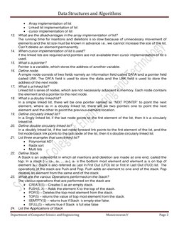 Data Structures and Algorithms 
 
Department of Computer Science and Engineering                                      Muneesw