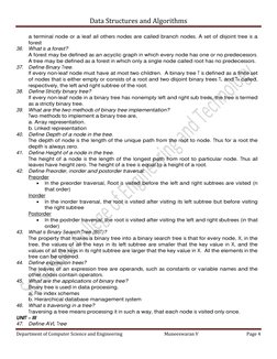 Data Structures and Algorithms 
 
Department of Computer Science and Engineering                                      Muneesw