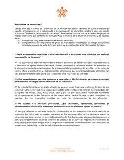 GC-F -005  V. 02
Actividades de aprendizaje 3
Estudio del Caso de Centro de Distribución de un almacén de Cadena. Tenien